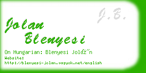 jolan blenyesi business card